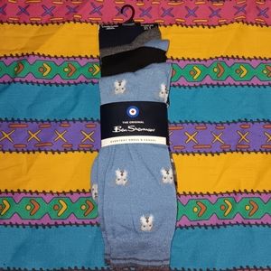 New Ben Sherman 3 Pack Long Socks Dogs Striped Original